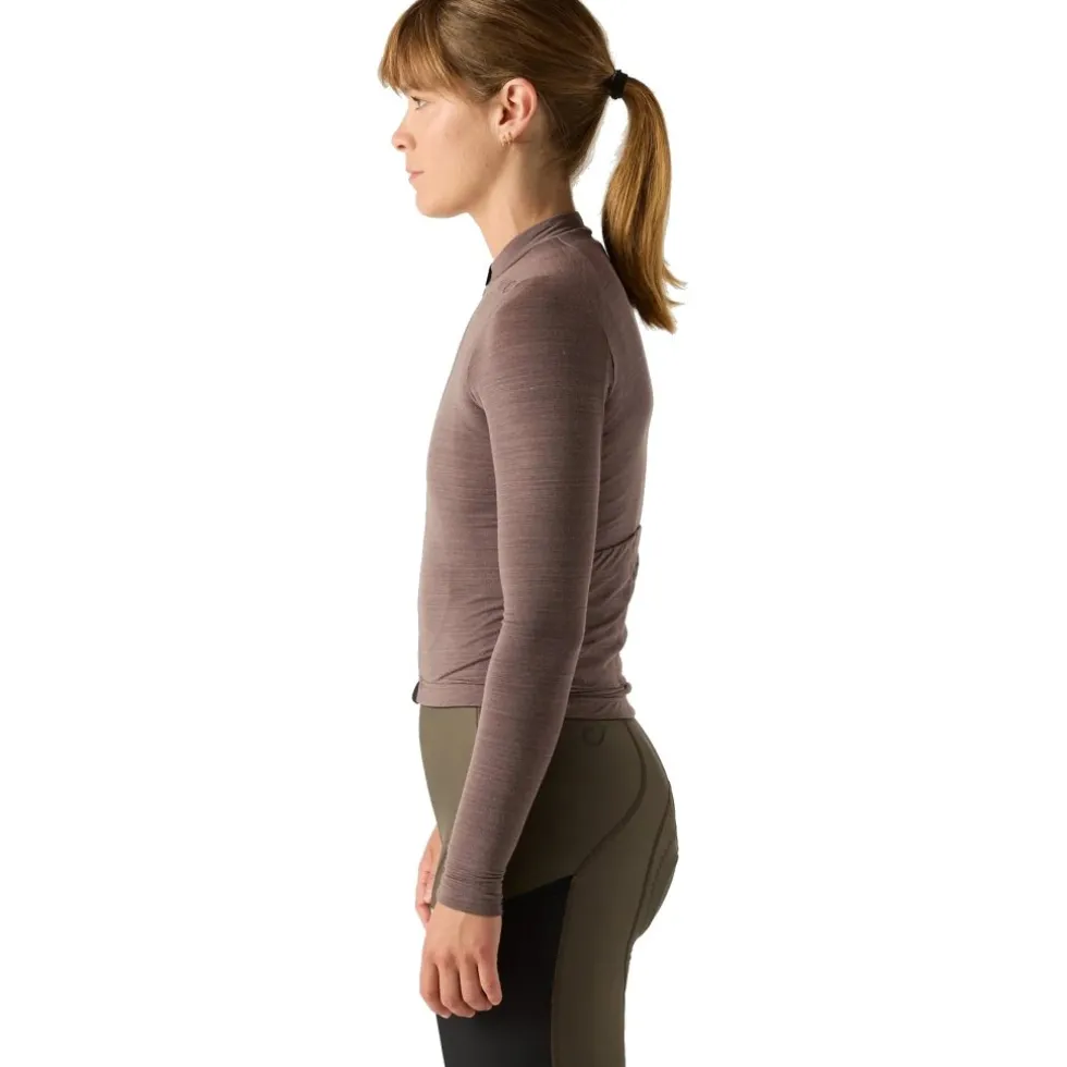 Velocio Luxe Merino Fietsshirt met Lange Mouwen Dames - Plum Truffle