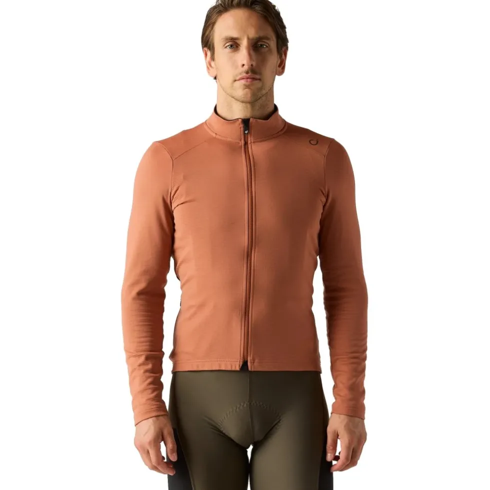 Velocio Luxe Thermal Fietsshirt met Lange Mouwen Heren - Copper Brown