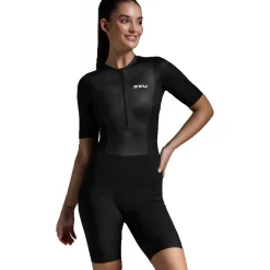 2XU Aero Hex Sleeved Trisuit Dames - zwart/wit