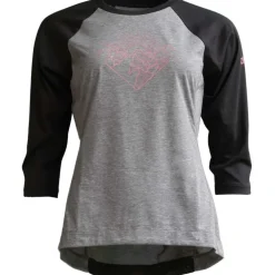 Zimtstern PureFlowz MTB Fietsshirt met 3/4 Mouwen Dames - Gun Metal Melange/Pirate Black