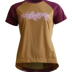 Zimtstern PureFlowz MTB Shirt met Korte Mouwen Dames - golden brown/windsor wine