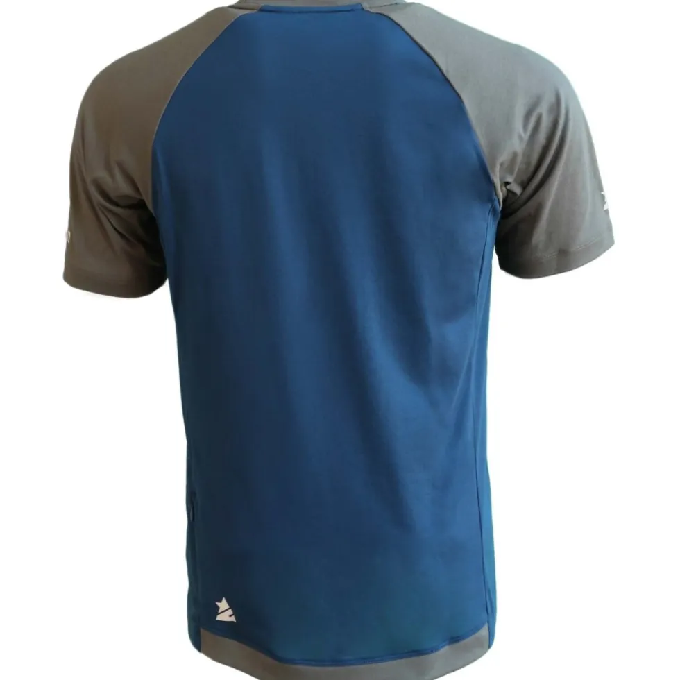 Zimtstern PureFlowz MTB Shirt met Korte Mouwen Heren - French Navy / Dusty Olive