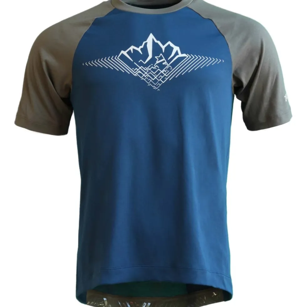 Zimtstern PureFlowz MTB Shirt met Korte Mouwen Heren - French Navy / Dusty Olive