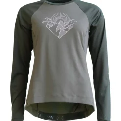 Zimtstern PureFlowz MTB Shirt Met Lange Mouwen Dames - Dusty Olive/Forest Night