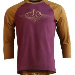 Zimtstern PureFlowz MTB Shirt met 3/4 Mouwen Heren - Windsor Wine/Golden Brown