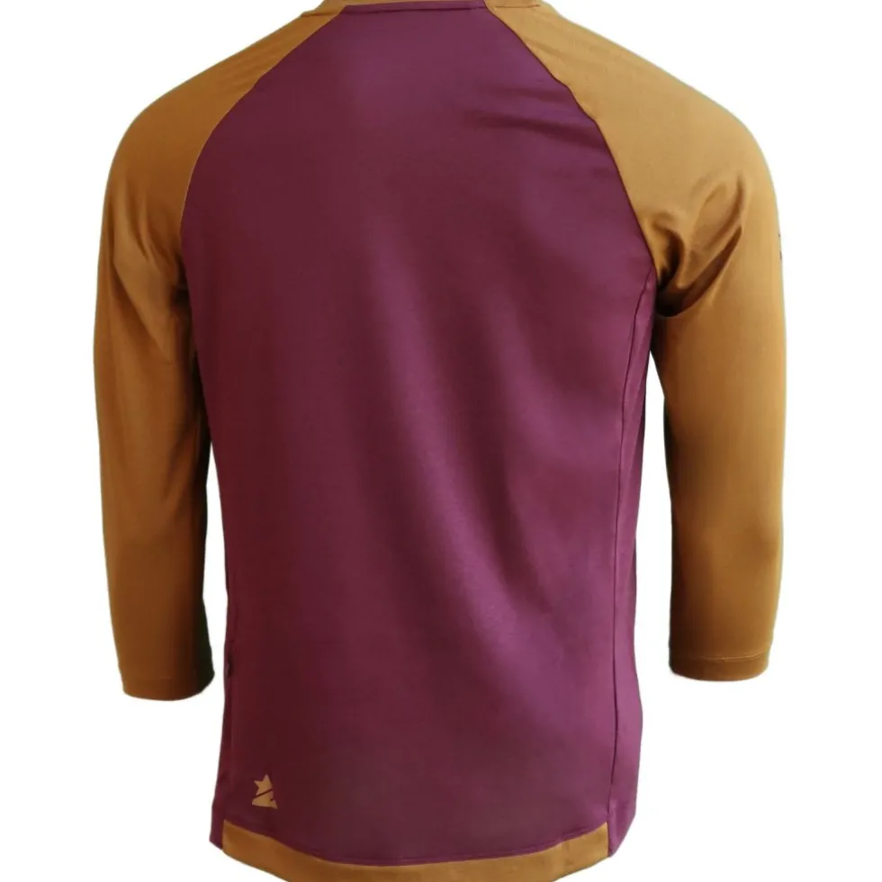 Zimtstern PureFlowz MTB Shirt met 3/4 Mouwen Heren - Windsor Wine/Golden Brown