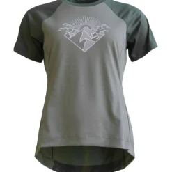 Zimtstern PureFlowz MTB Shirt met Korte Mouwen Dames - Dusty Olive/Forest Night