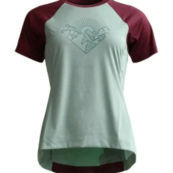 Zimtstern PureFlowz MTB Shirt met Korte Mouwen Dames - Granite Green/Windsor Wine