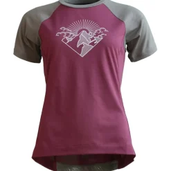 Zimtstern PureFlowz MTB Shirt met Korte Mouwen Dames - Windsor Wine/Dusty Olive