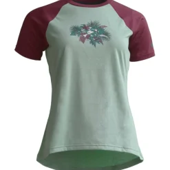 Zimtstern Riderz MTB Shirt met Korte Mouwen Dames - Granite Green/Windsor Wine