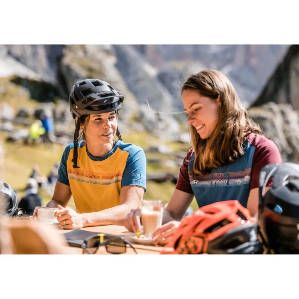 Zimtstern TrailFlowz MTB-Fietsshirt Dames - Burnt Yellow/Blue Steel
