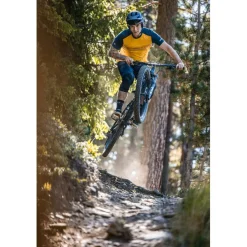 Zimtstern TrailFlowz MTB-Fietsshirt Heren - Burnt Yellow/French Navy